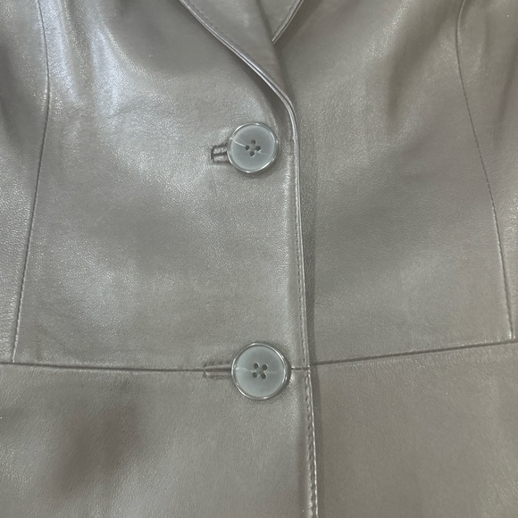 Classiques Entier Dark Brown 100% Leather Blazer Jacket Women’s Size 6 office - Picture 9 of 9